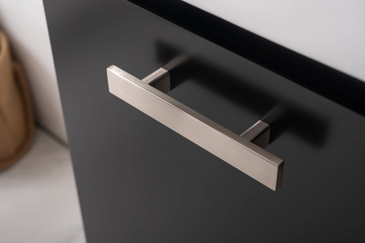 Stella 16.5" Single Sink Vanity with Porcelain Top - Design Element Bath Kitchen - Bathroom Vanity - Navy with Satin Gold Hardware