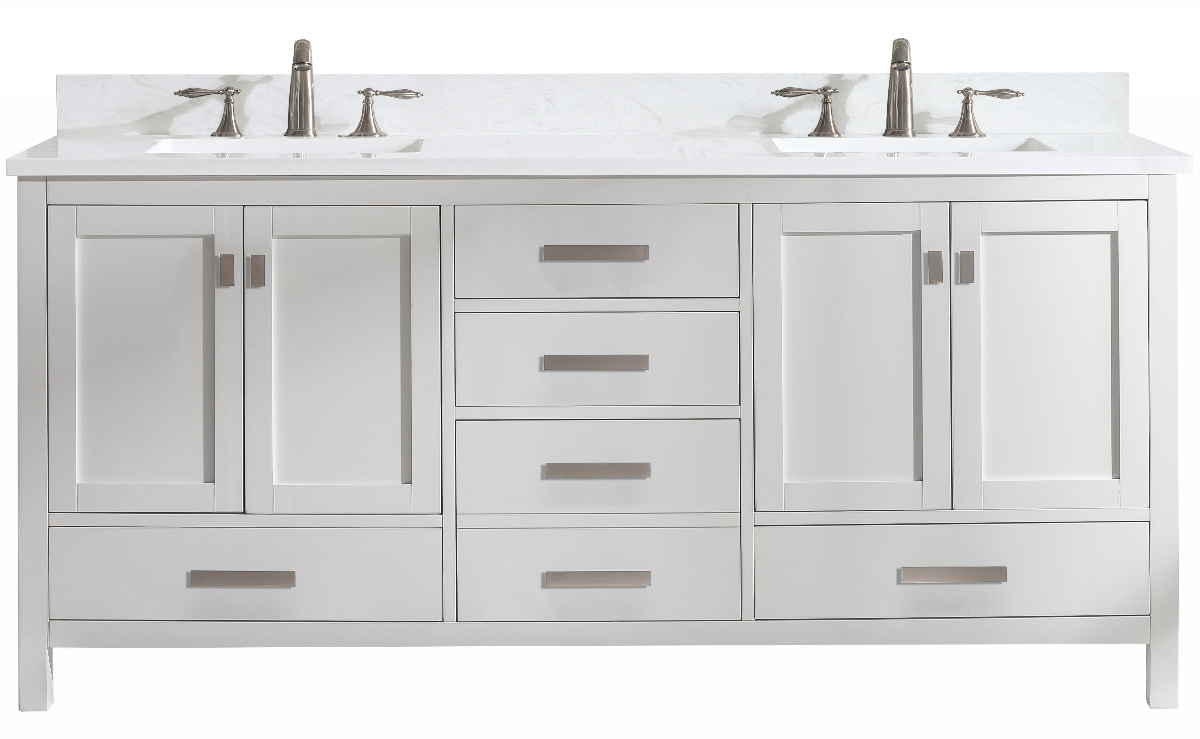 Valentino 72" Single Sink Vanity with White Quartz Top