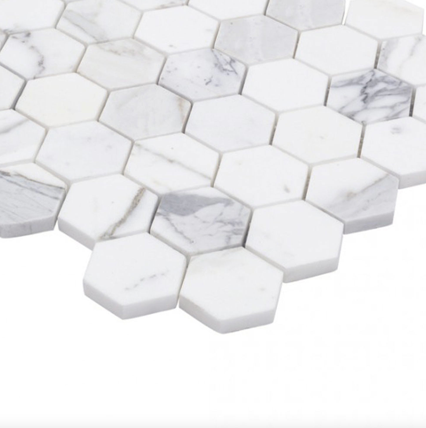 Hexagon 12 in. x 12 in. Marble Mosaic Wall Tile